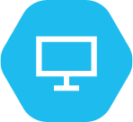 Symbol Bildschirm auf blauen Hintergrund