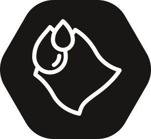 Symbol nasses Putztuch auf schwarzen Hintergrund