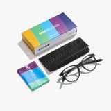 Hypreader Lupus Blaulichtfilter-Brille in Havanna braun mit Verpackung, Etui und Putztuch