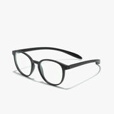 Hypreader Lupus Schwarz – moderne Lesebrille mit Blaulichtfilter, matte Oberfläche, abgebildet in schräger Seitenansicht.