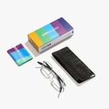 Die Taurus-Brille in Gunmetal mit modernem Design, Komfort und Blaulichtfilter – geliefert in einem rundum hochwertigen Set