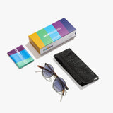 Hypreader Sonnenbrille Taurus in Havanna braun mit Etui, Mikrofaserputztuch und bunter Verpackung – stilvolles Komplettset.