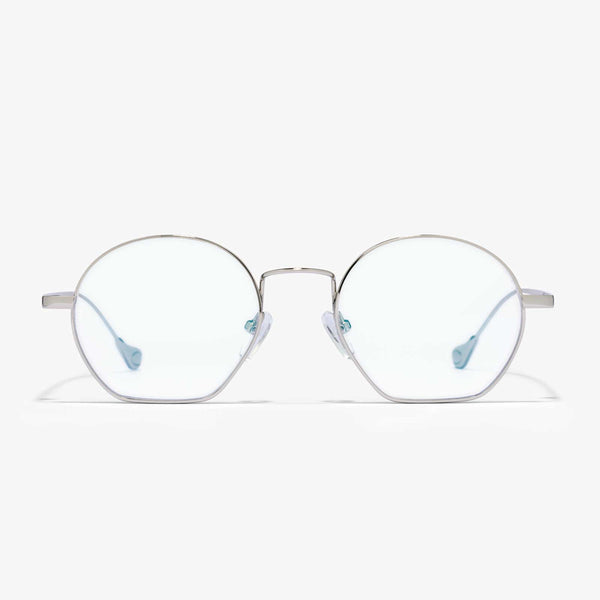 Libra - Blaufilterbrille - rund | Silber-Farblos