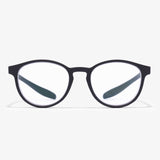 Die klare Frontansicht des Modells Aries unterstreicht die runde Form des Rahmens und die klassische schwarze Farbgebung.