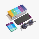 Hypreader Sonnenbrille Orion Grau Transparent mit Etui, Putztuch und Verpackung