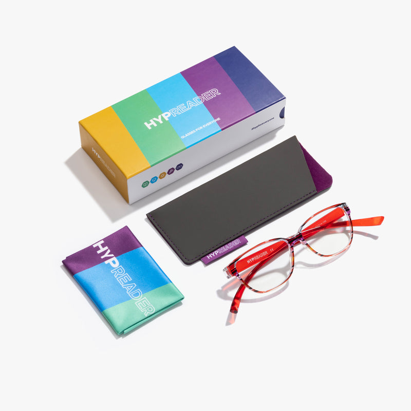 Pyxis - Trend Brille mit Blaulichtfilter | Rot-Blau