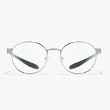 Runde Lesebrille Modell Taurus in Gunmetal – minimalistische Metallfassung mit klaren Gläsern