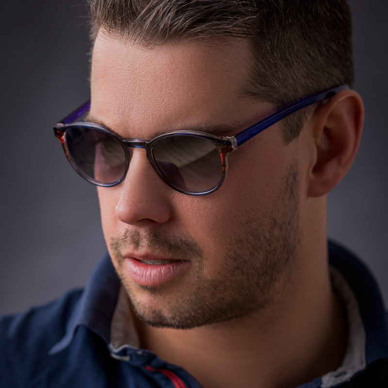 Aries - blaue Sonnenbrille - mit grauem Glas | Blau Rot