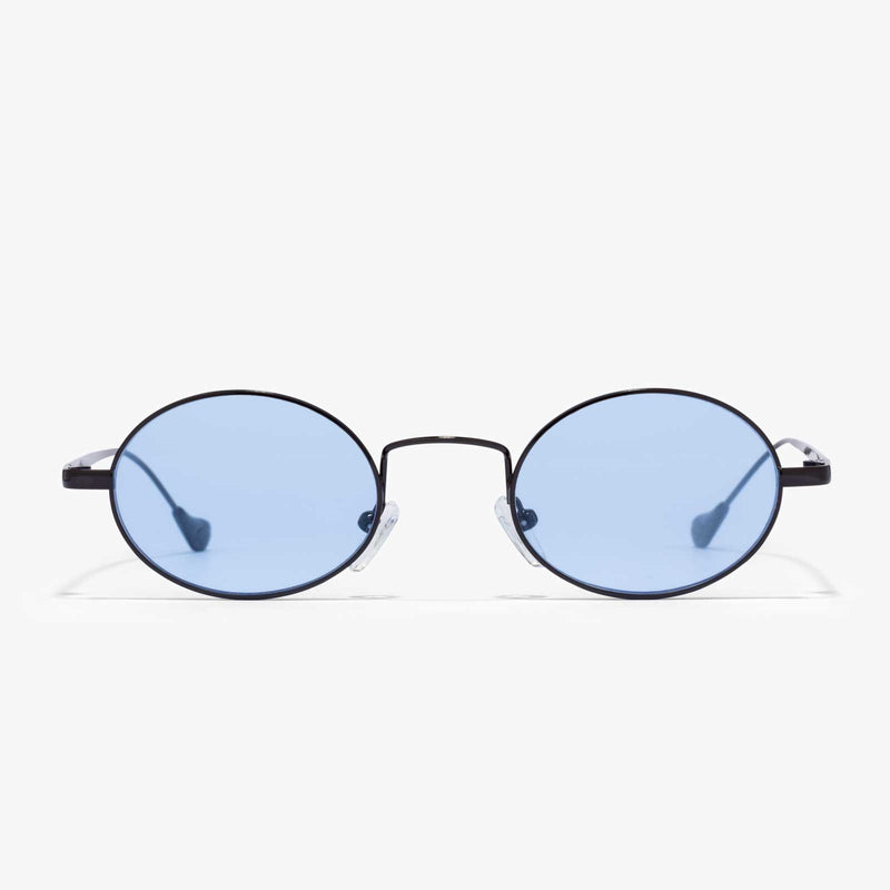 Gemini - ovale Sonnenbrille blaue Gläser | Schwarz-Blau