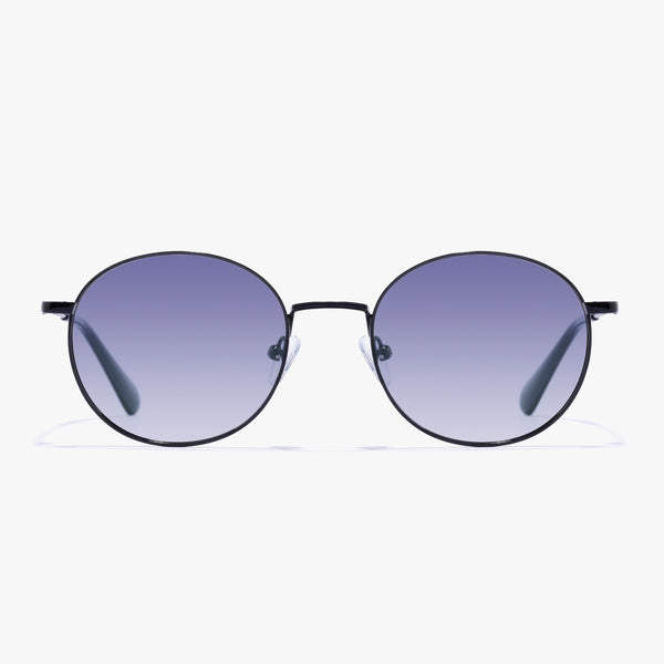 Phoenix - Sonnenbrille rund schwarz - graues Glas | Schwarz