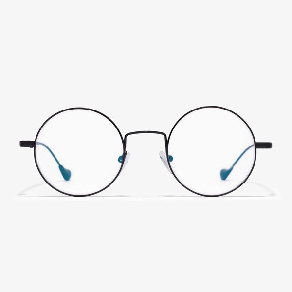 Vela - Retro Brille runder Rahmen mit Blaulichtfilter | Schwarz