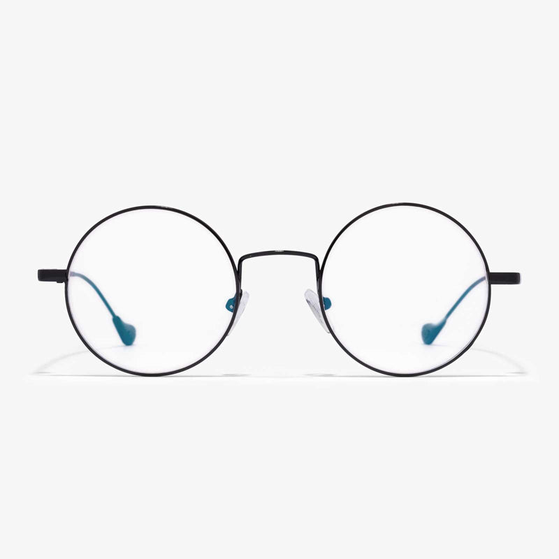 Vela - Retro Brille runder Rahmen - mit Blaulichtfilter | Schwarz