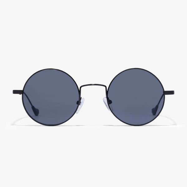 Vela - runde Sonnenbrille mit grauem Glas | Schwarz-Grau