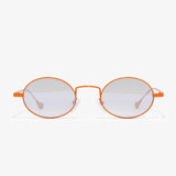 Ovale Hypreader Sonnenbrille Gemini in kräftigem Orange mit zart verspiegelten Gläsern – moderne und leichte Sonnenbrille mit Stil.

