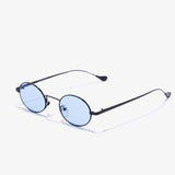 Hypreader Sonnenbrille Gemini mit schwarzem Rahmen und blauen Gläsern in runder Vintage-Form