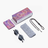 Hypreader Libra Schwarz – Komplettset mit Brille, Etui, Band, Putztuch und Verpackung.